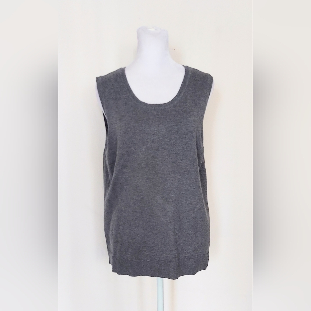 Charter Club Sleeveless Knit Gray Top Size Large